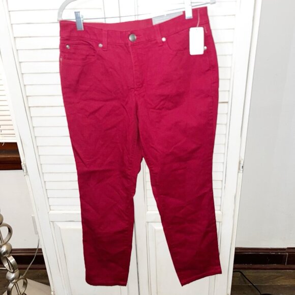 NWT Christopher & Banks Signature Slimming Red Modern Fit Ankle Fit Pants Size 8 - Picture 1 of 8